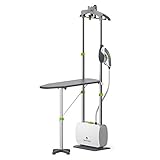 Steamfast SF-580 Professional Dual-Use Iron and Garment Steamer with 33.8-Ounce Water Tank, Built-In Ironing Board and Garment Hanger , White