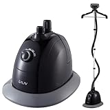 SALAV Performance Garment Steamer with 1500 watts of Powerful Steam (Black), Heats in 45 Seconds, Double-insulated Steam Hose, 4 Steam Settings, up to 1 hour Continuous Steam