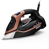 Rowenta, Iron, Steam Force Pro Stainless Steel Soleplate Steam Iron for Clothes, 400 Microsteam Holes, Professional Results, 1850 Watts, Auto-off, Ironing, Copper Clothes Iron DW9540